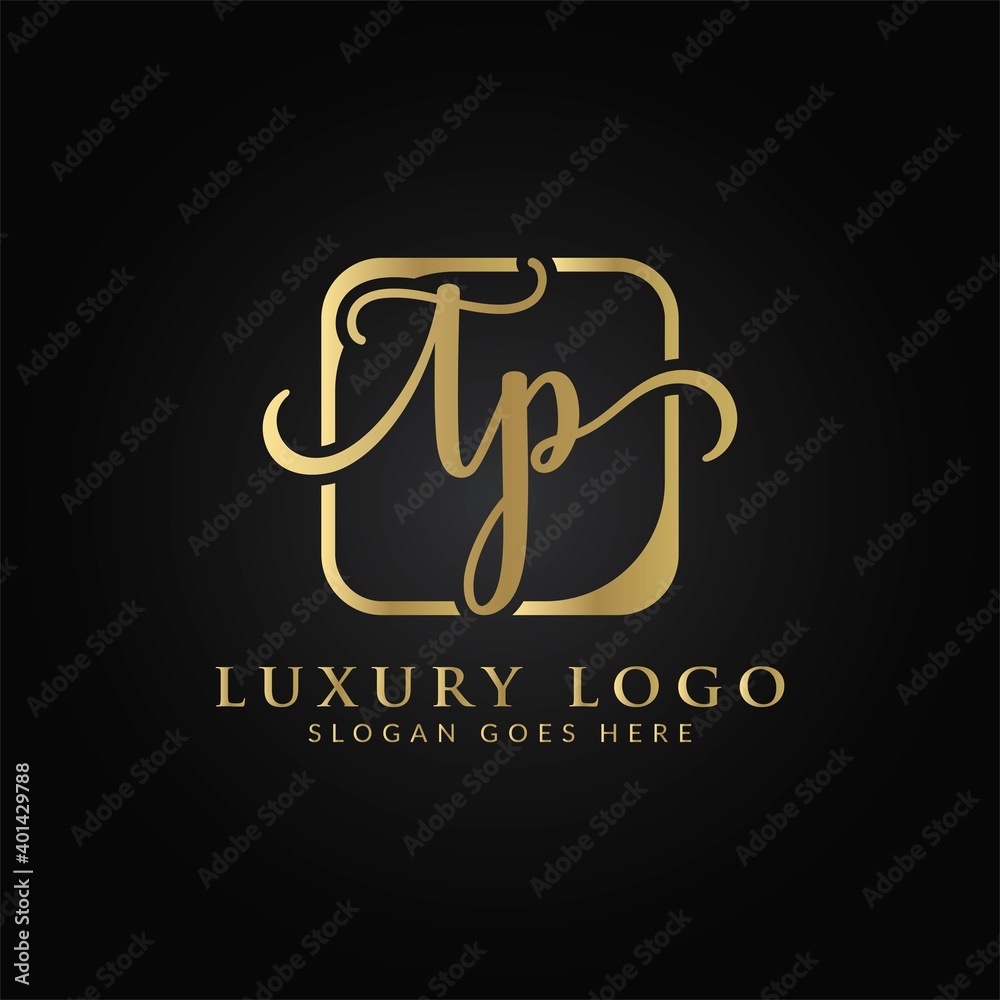Initial TP letter Logo Design vector Template. Abstract Luxury Letter TP logo Design