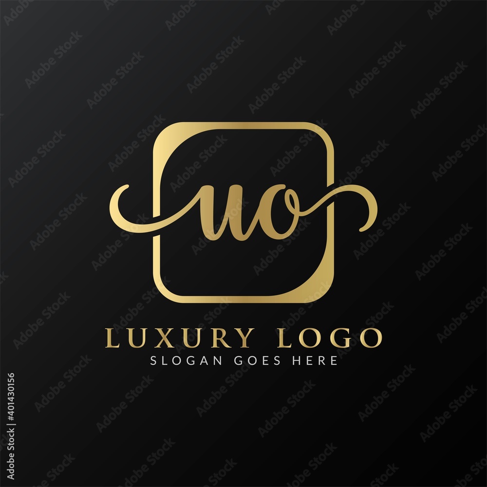 Initial UO letter Logo Design vector Template. Abstract Luxury Letter UO logo Design Initial UO letter Logo Design vector Template. Abstract Luxury Letter UO logo Design