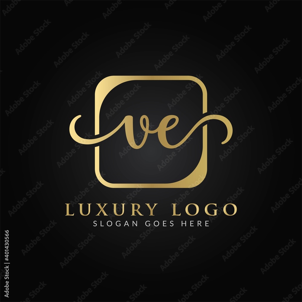 Initial VE Letter Logo Modern Typography Vector Template. Creative Luxury Letter VE Logo Vector. Initial VE Letter Logo Modern Typography Vector Template. Creative Luxury Letter VE Logo Vector.