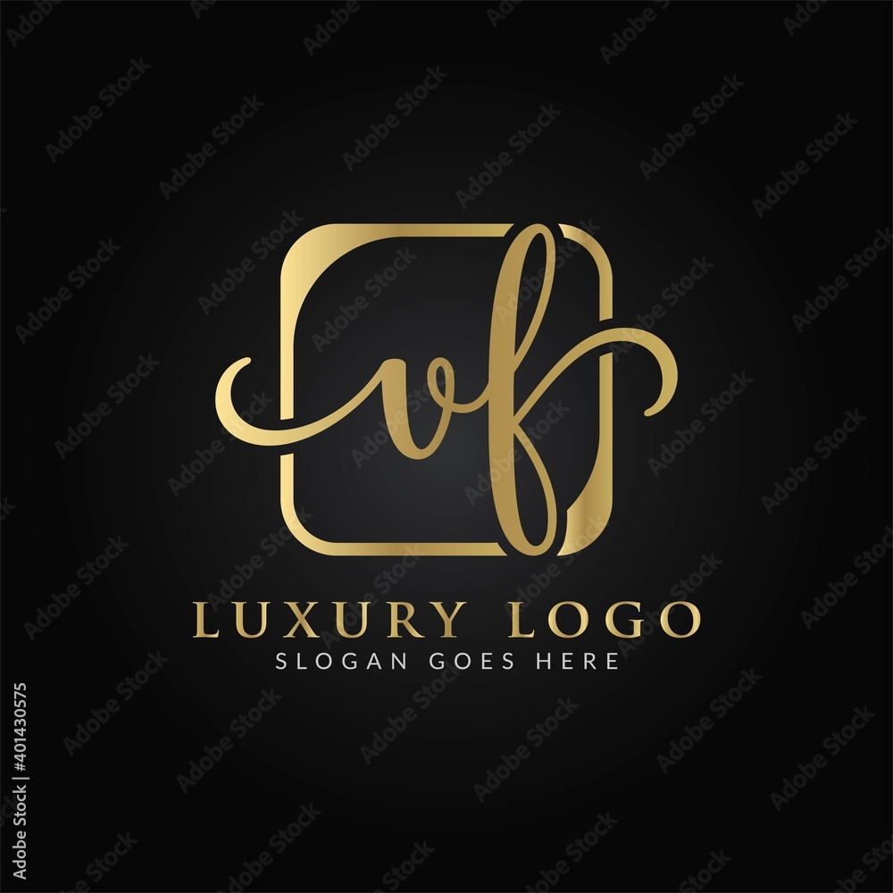 Initial VF Letter Logo Modern Typography Vector Template. Creative ...