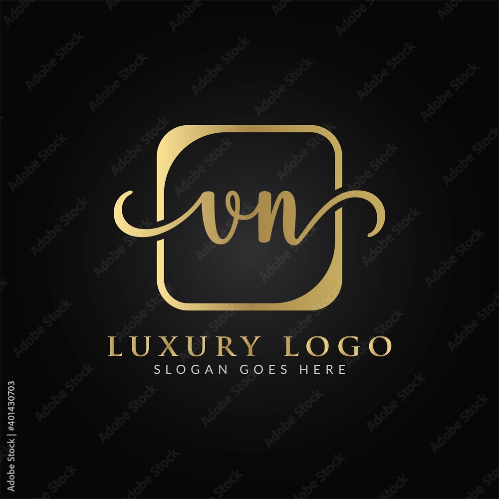 Initial VN Letter Logo Modern Typography Vector Template. Creative Luxury Letter VN Logo Vector. Initial VN Letter Logo Modern Typography Vector Template. Creative Luxury Letter VN Logo Vector.