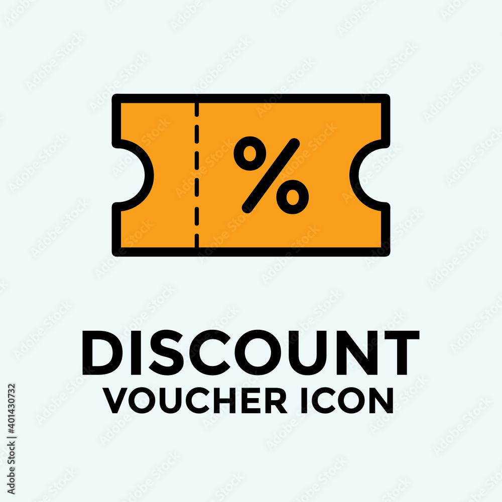 Discount voucher icon vector. flat vector simple illustration shopping concept vector illustration eps10 Discount voucher icon vector. flat vector simple illustration shopping concept vector illustration eps10