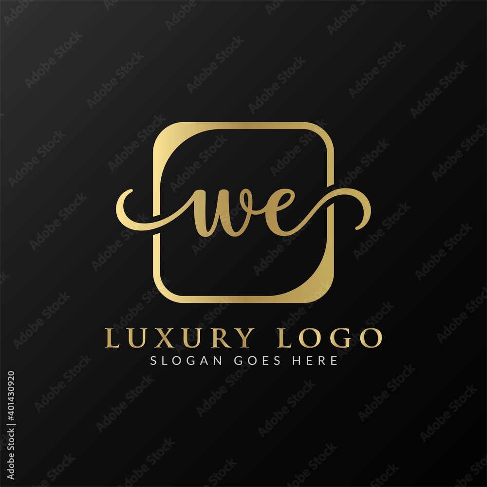 Creative letter WE Logo Design Vector Template. Initial Luxury Letter WE Logo Design Creative letter WE Logo Design Vector Template. Initial Luxury Letter WE Logo Design