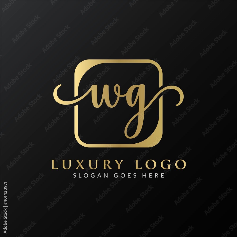 Creative letter WG Logo Design Vector Template. Initial Luxury Letter WG Logo Design