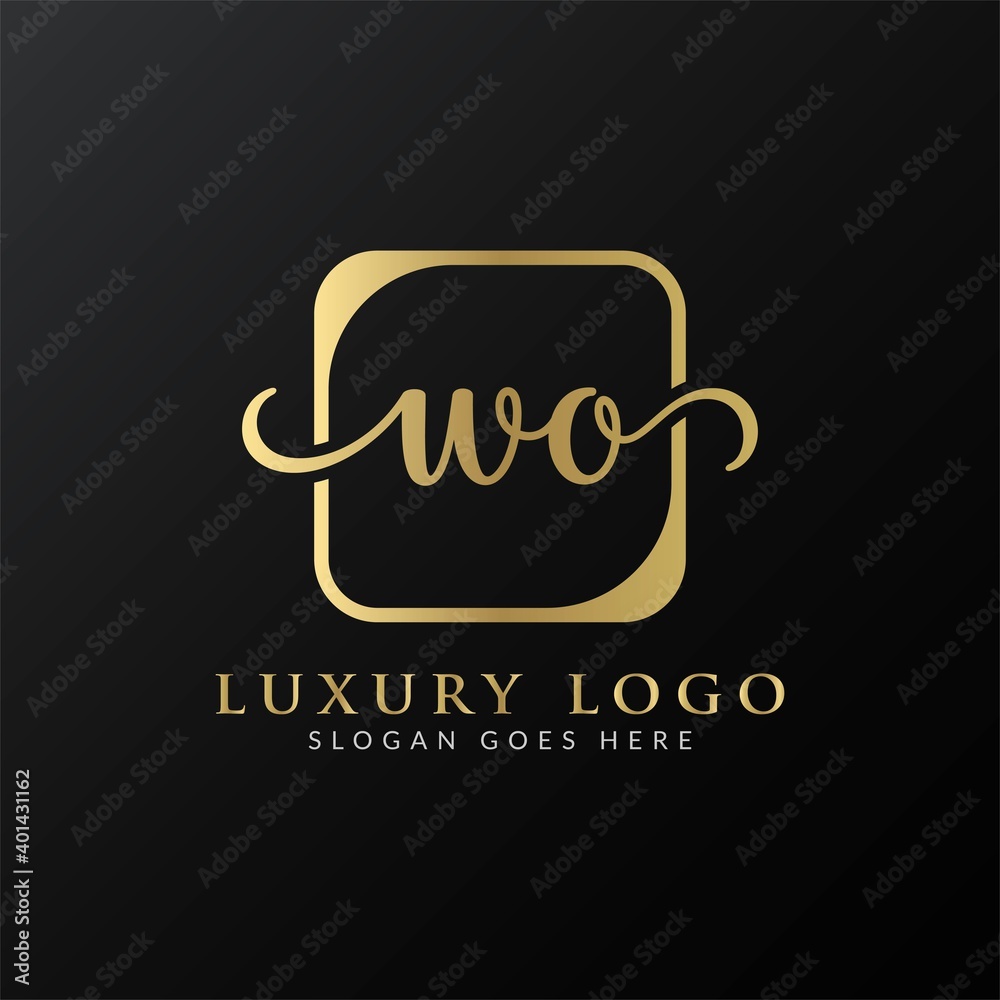 Creative letter WO Logo Design Vector Template. Initial Luxury Letter WO Logo Design Creative letter WO Logo Design Vector Template. Initial Luxury Letter WO Logo Design