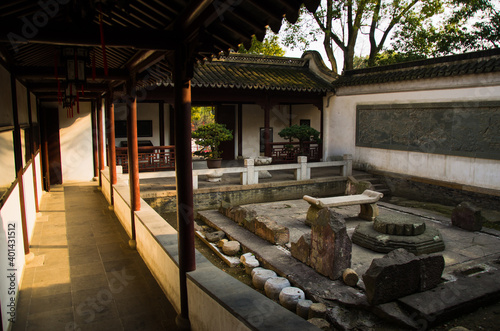 Chinese house interior garden. Tiger Hill, Suzhou, China. © Tomasz Galaz