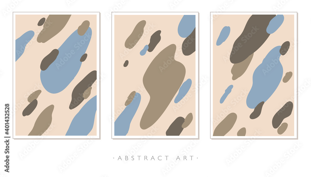 Vector set of abstract creative backgrounds in minimalistic trendy style and minimalist design