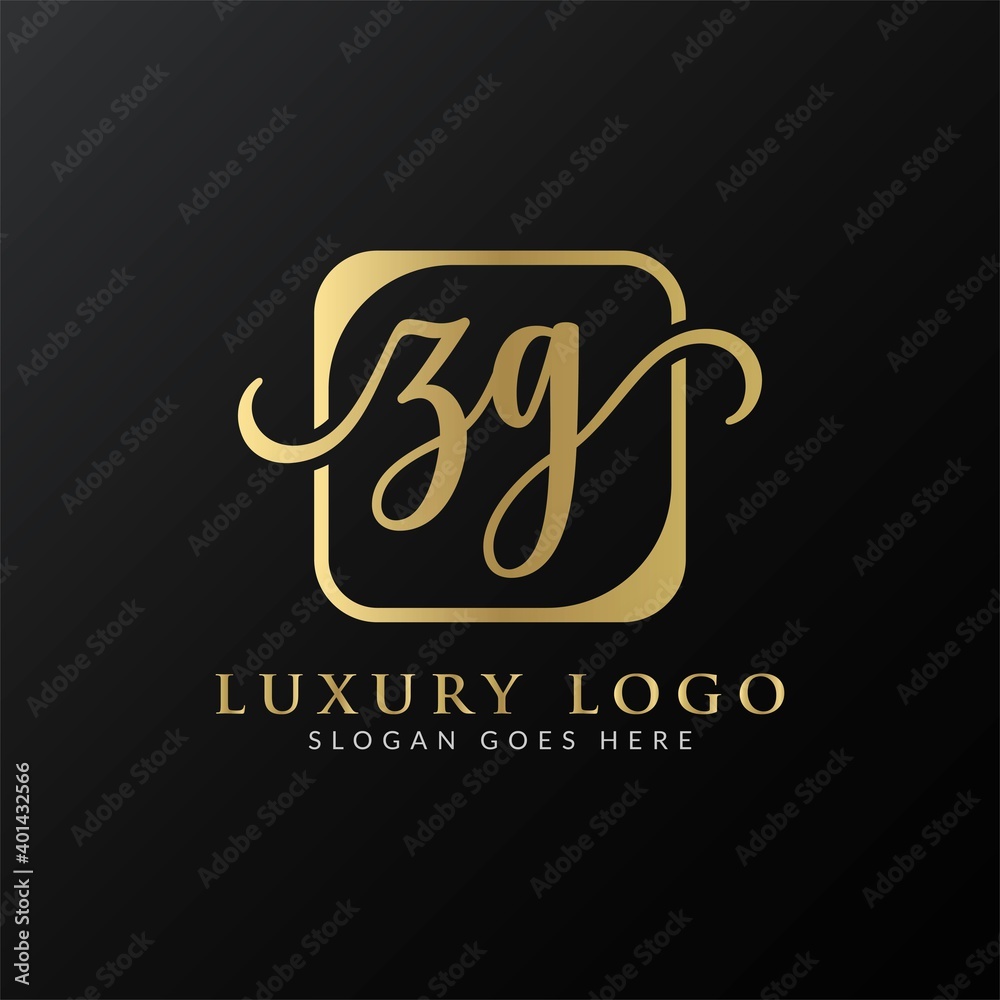 ZG Logo Design Vector Template. Initial Luxury Letter ZG Vector Illustration ZG Logo Design Vector Template. Initial Luxury Letter ZG Vector Illustration