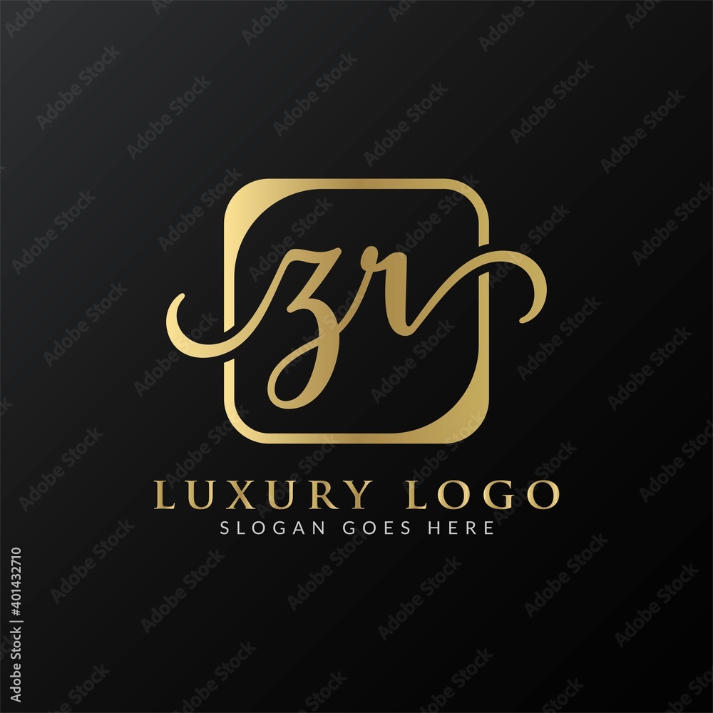 ZR Logo Design Vector Template. Initial Luxury Letter ZR Vector Illustration ZR Logo Design Vector Template. Initial Luxury Letter ZR Vector Illustration