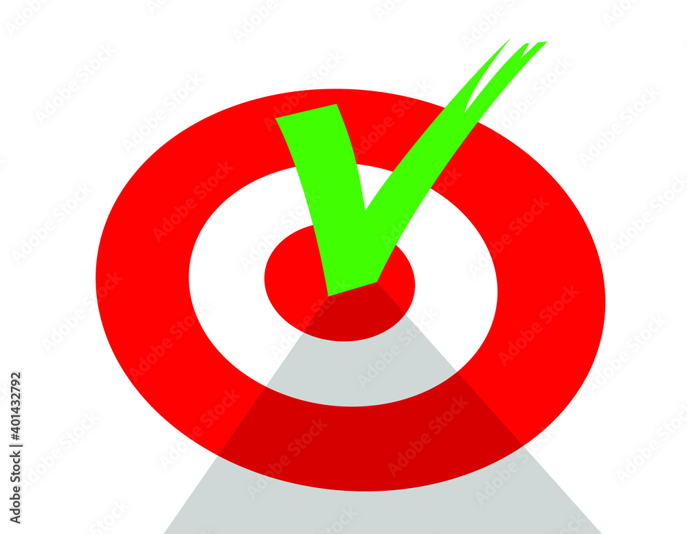 target and check symbol, vector illustration target and check symbol, vector illustration