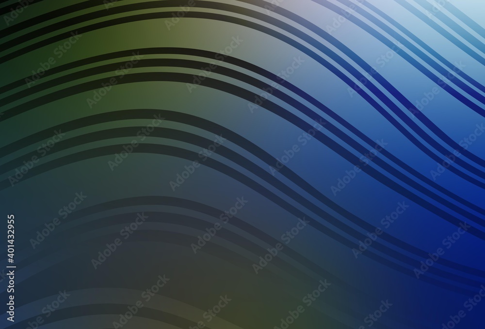 Dark Blue, Green vector layout with curved lines. Dark Blue, Green vector layout with curved lines.