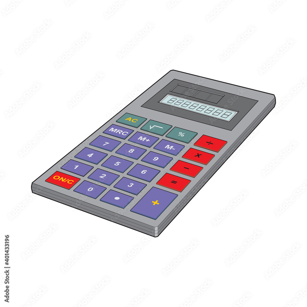 electronic calculator vector illustration isolated on white background EPS10. electronic calculator vector illustration isolated on white background EPS10.