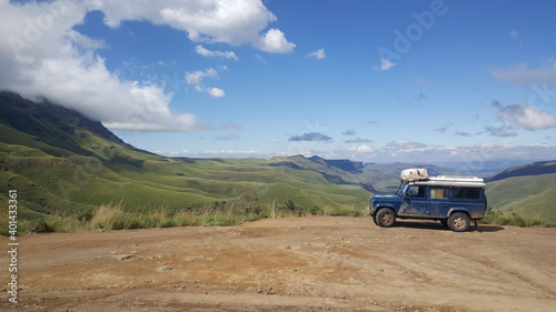 Driving through the Drakensberg Mountain Range