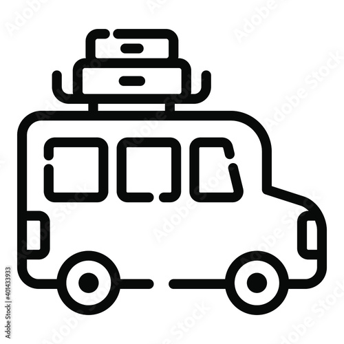 travel bus line concept icon