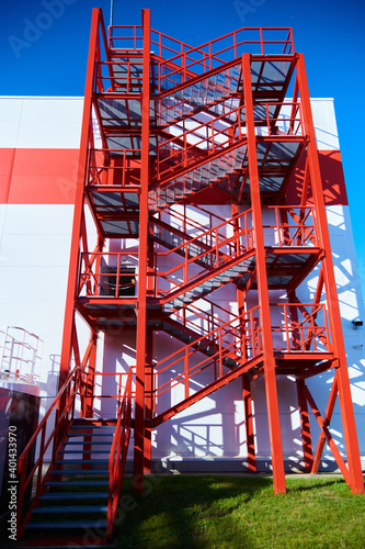 Fire escape on a factory