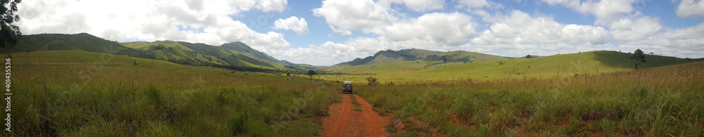 Driving through Lekgalameetse Provincial Park in South Africa
