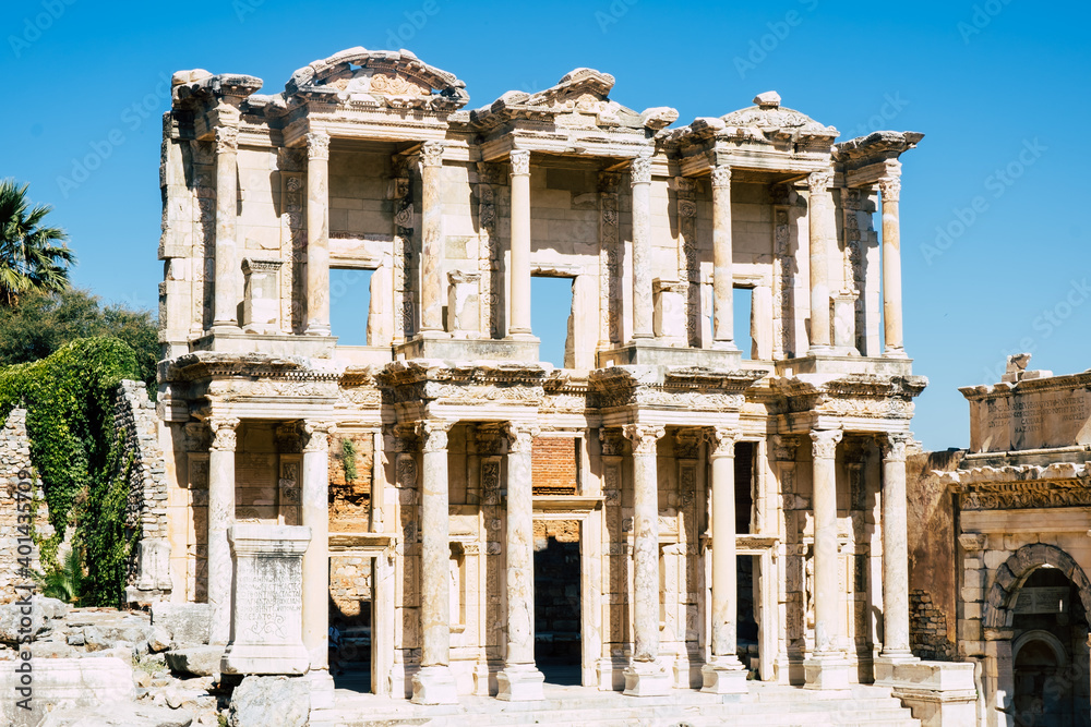 Ephesus ancient city. It's in Selçuk Town, Turkey. Celsus Library in Ephesus.