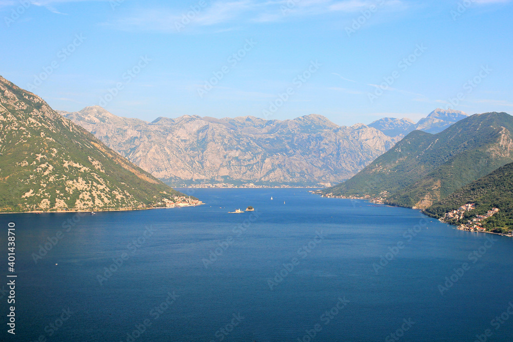 Boka Kotorska Bay in the Adriatic Sea in Montenegro