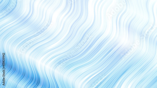Background of wavy white and light blue diagonal lines or stripes. Bright abstract striped background in 4k resolution.