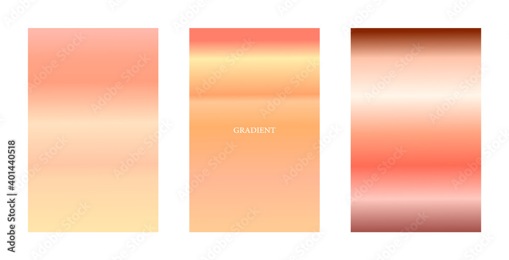 Modern beautiful colorful gradient background set with text, color palette, lovely landscape, abstract banner, trendy collection, bright and elegant gradients, vector illustration