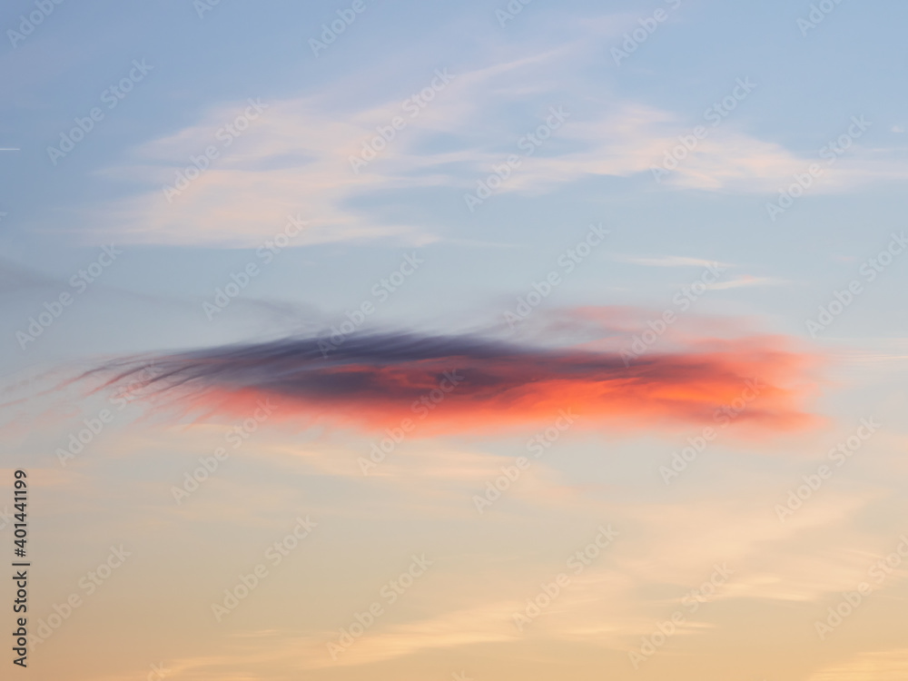 A rare natural phenomenon, a Lenticular cloud in the sky.