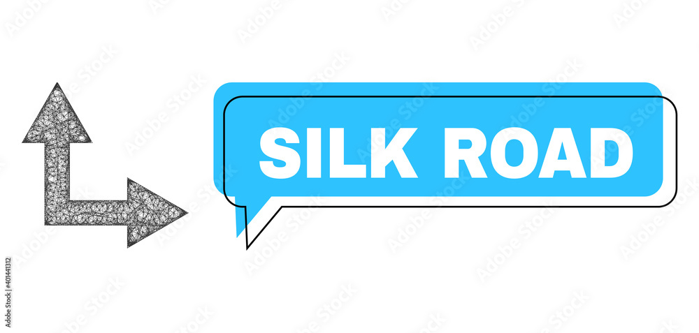 Chat Silk Road blue cloud frame and net mesh bifurcation arrow right up. Frame and colored area are shifted to Silk Road label, which is located inside blue colored cloud. Chat Silk Road blue cloud frame and net mesh bifurcation arrow right up. Frame and colored area are shifted to Silk Road label, which is located inside blue colored cloud.
