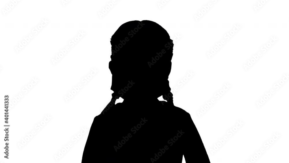 Silhouette Little girl taking her face mask off and smiling at camera. Silhouette Little girl taking her face mask off and smiling at camera.