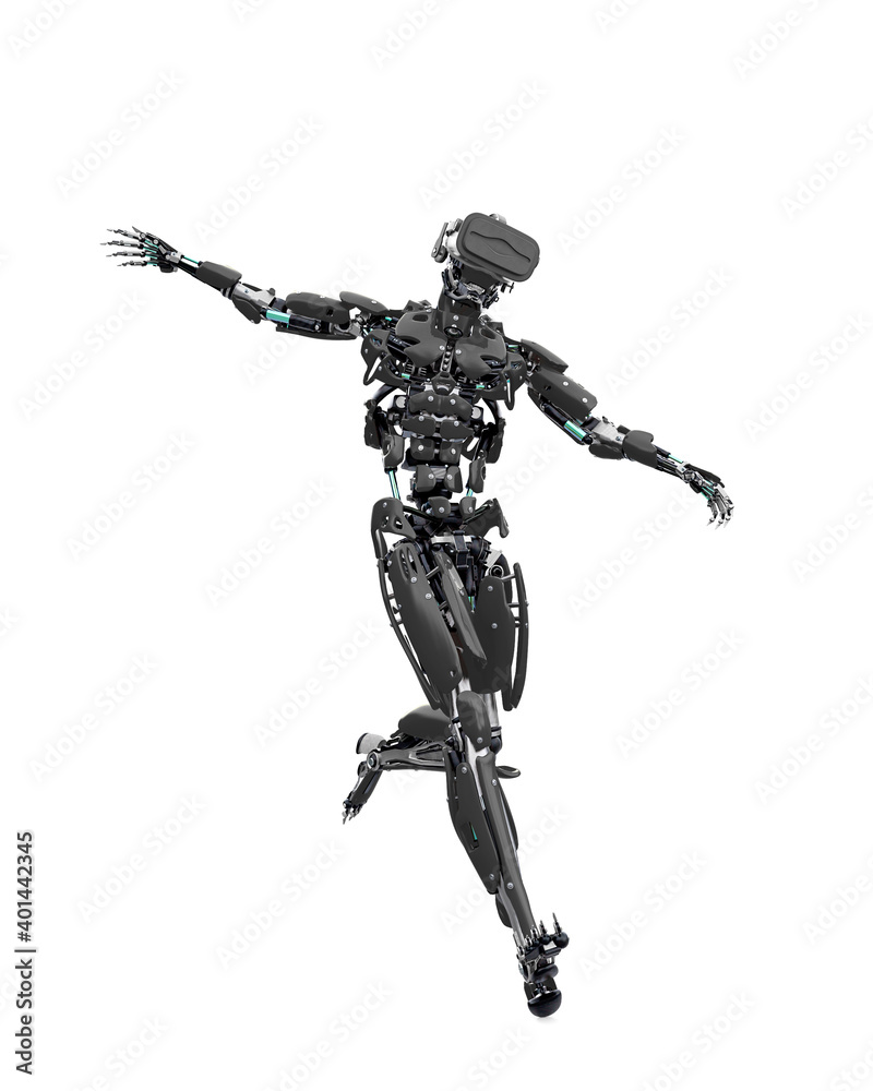 master cyber robot is playing football on vr headset master cyber robot is playing football on vr headset