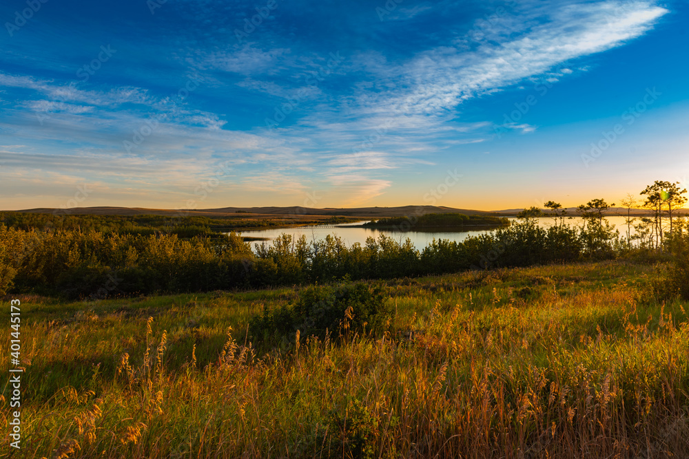 Prairie Lake at Sunset