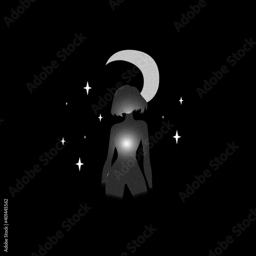 A picture of a girl minimalistic style 