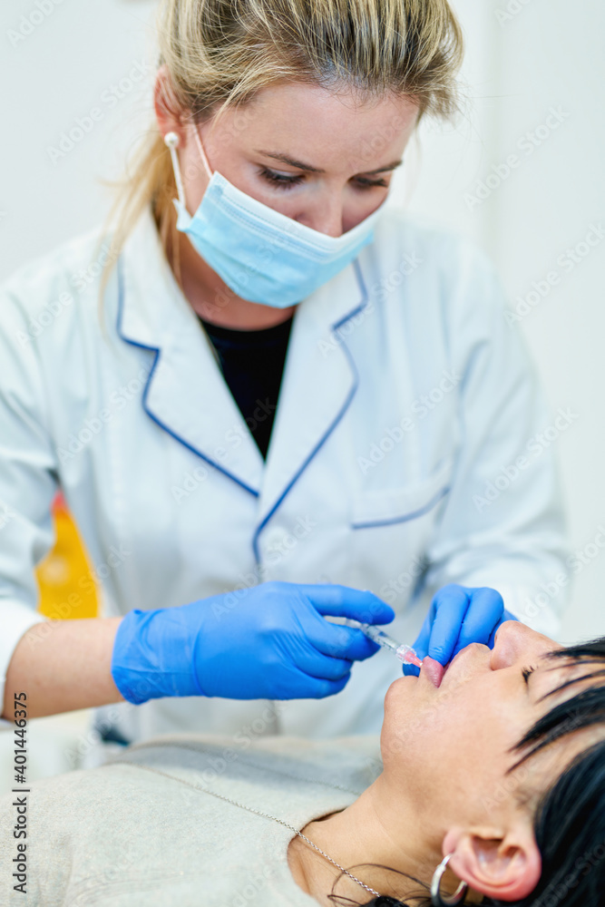 Lip Augmentation. Woman Getting Beauty Injection For Lips. Lip Augmentation. Woman Getting Beauty Injection For Lips.