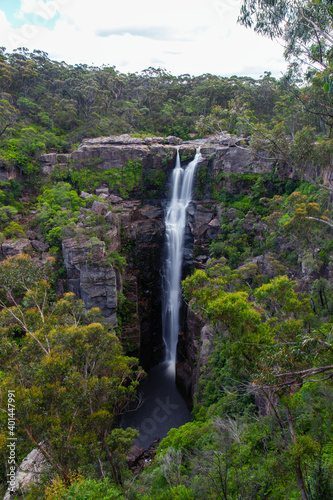 Full view of Carington Falls at Kangaroo Valley  NSW  Australia.