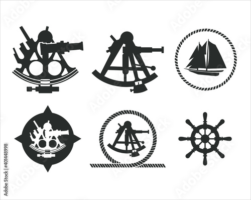 sextant icon collections. vector art. photo