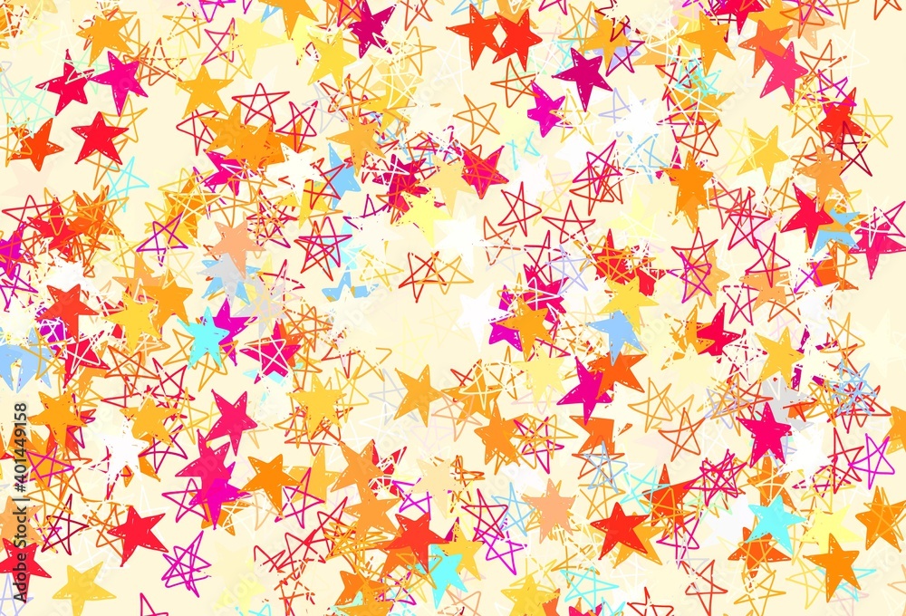 Light Orange vector layout with bright stars. Light Orange vector layout with bright stars.
