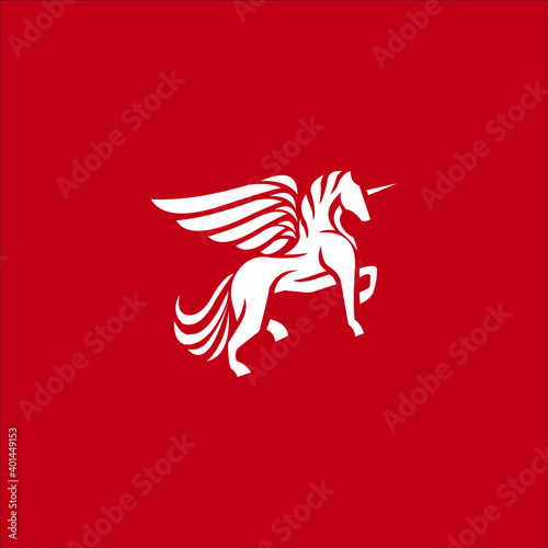 logo pegasus animal horse icon templet vector