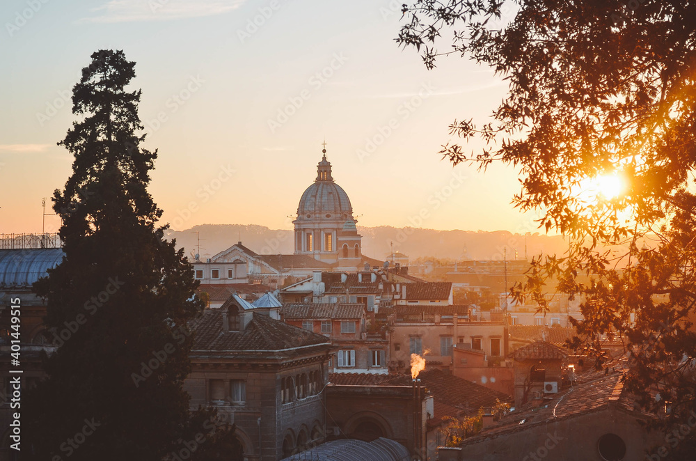 Sunset in Rome, Italy  - obrazy, fototapety, plakaty 