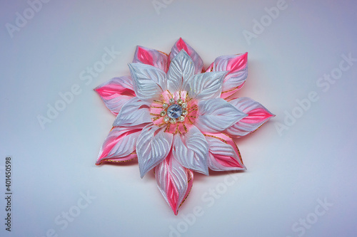 DIY jewelry for girls made using the kanzashi technique