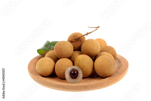 Fresh longan isolated on white background