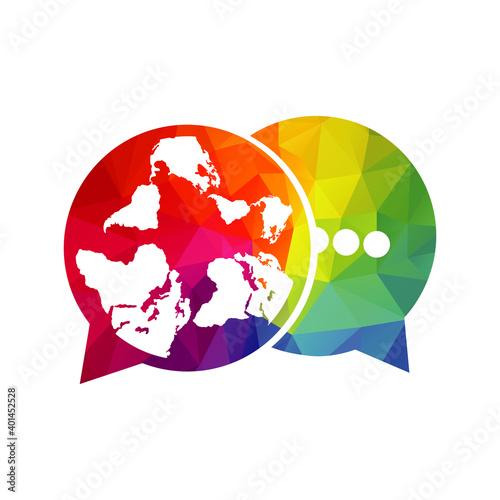 Global Chat Logo Template Design. World Chat Logo Template Design.