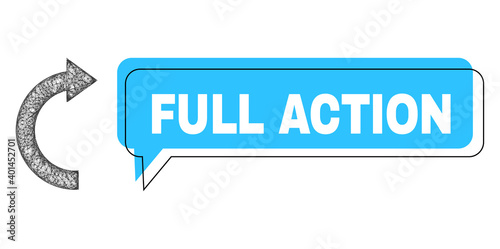 Chat Full Action blue bubble frame and wire frame rotate right. Frame and colored area are misplaced to Full Action label, which is located inside blue colored banner.