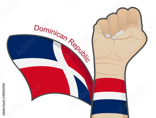 The spirit of struggle to defend the country by lifting the national flag of the dominican republic