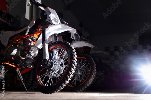 Fototapeta Naklejka Na Ścianę i Meble -  motocross racing bike with studded wheels