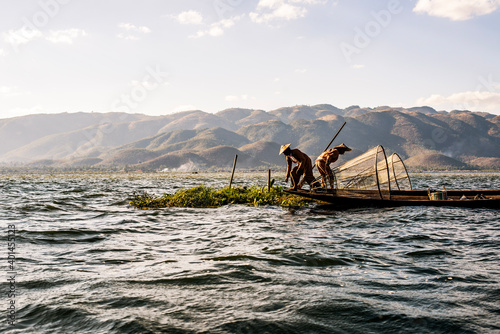 fishermen in inle lake, Myanmar