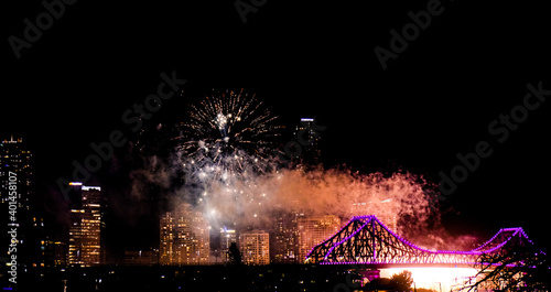fireworks at night in Brisbane