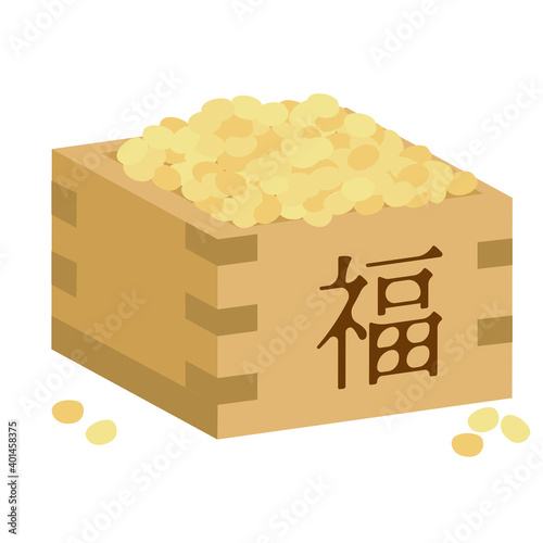 節分　福豆と升