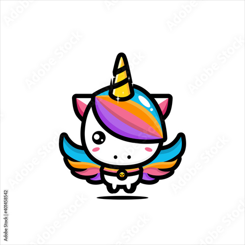 cute unicorn character vector design