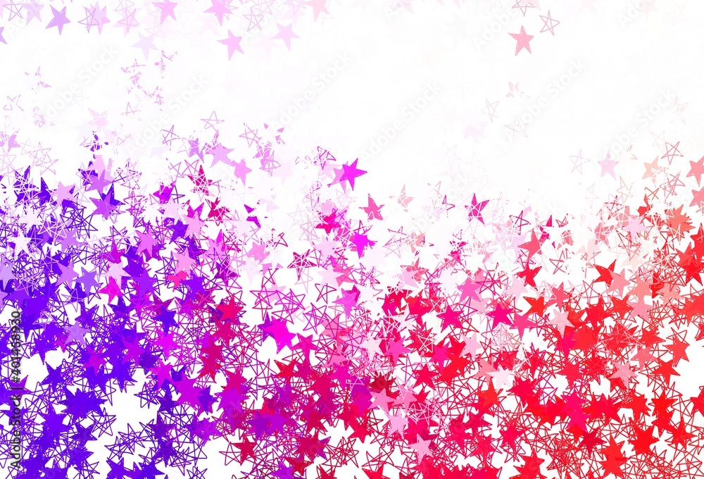 Light Pink, Yellow vector background with colored stars.