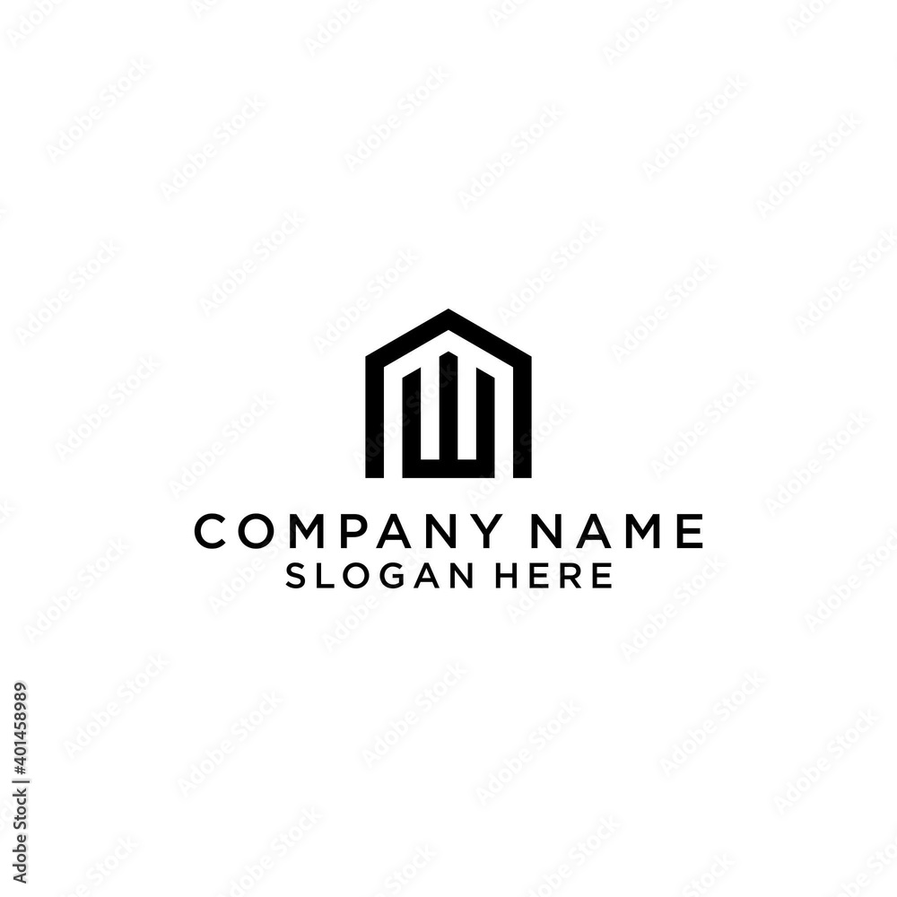 W HOME logo design vector W HOME logo design vector