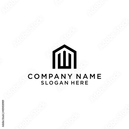 W HOME logo design vector