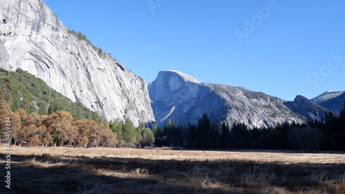 Half dome mountain landscape in Yosemite national park